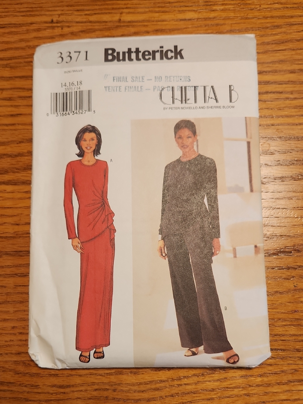 Butterick 3371 Chetta B Dress & Pants Pattern - Uncut Size 14-18